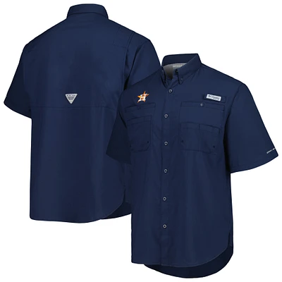 Chemise boutonnée Columbia Navy Houston Astros Tamiami Omni-Shade pour hommes