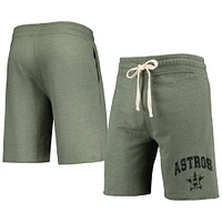 Concepts Sport Heathered Olive Houston Astros Mainstream Tri-Blend Short Homme