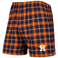 Boxer en flanelle Houston Astros Ledger de Concepts Sport pour homme, bleu marine/orange