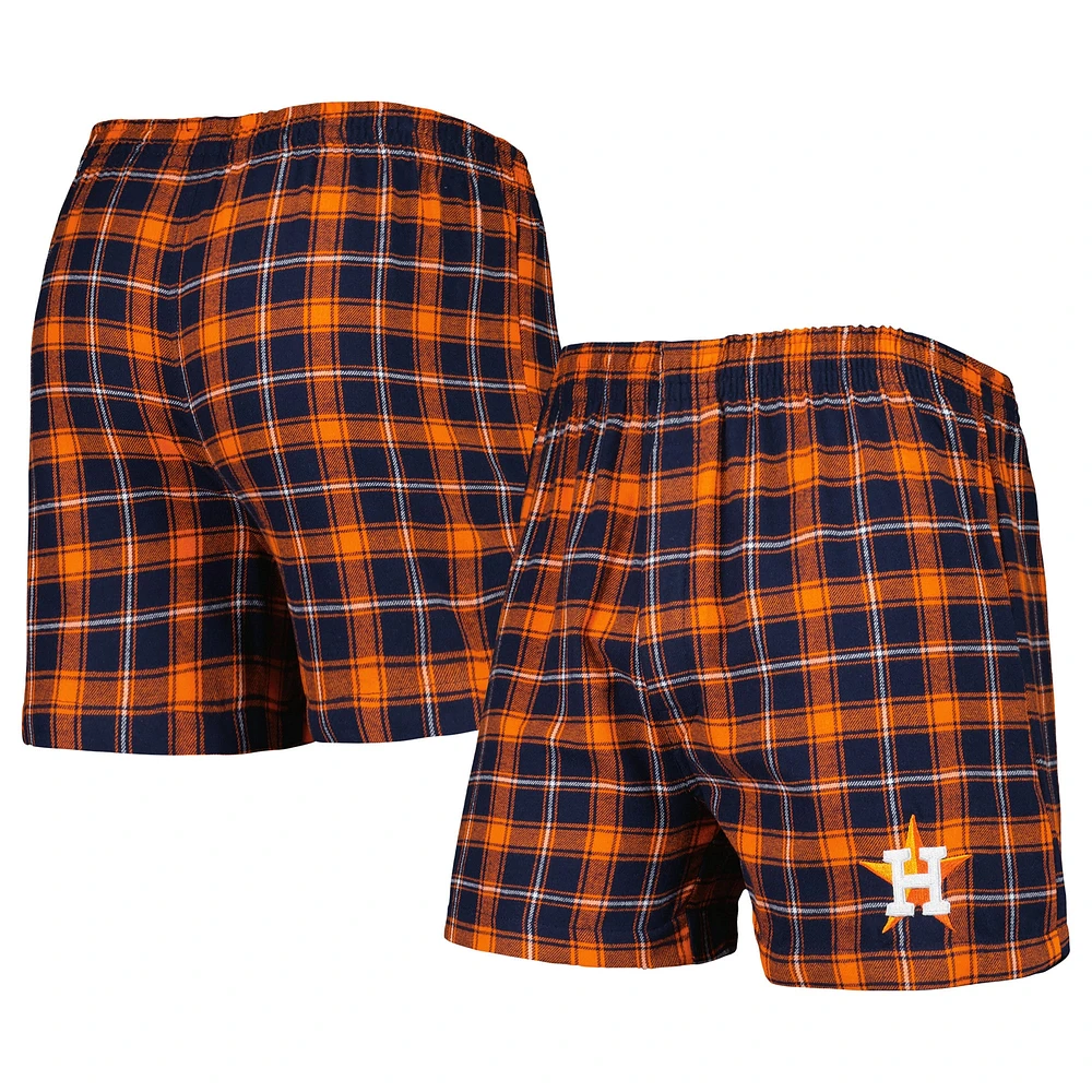 Boxer en flanelle Houston Astros Ledger de Concepts Sport pour homme, bleu marine/orange