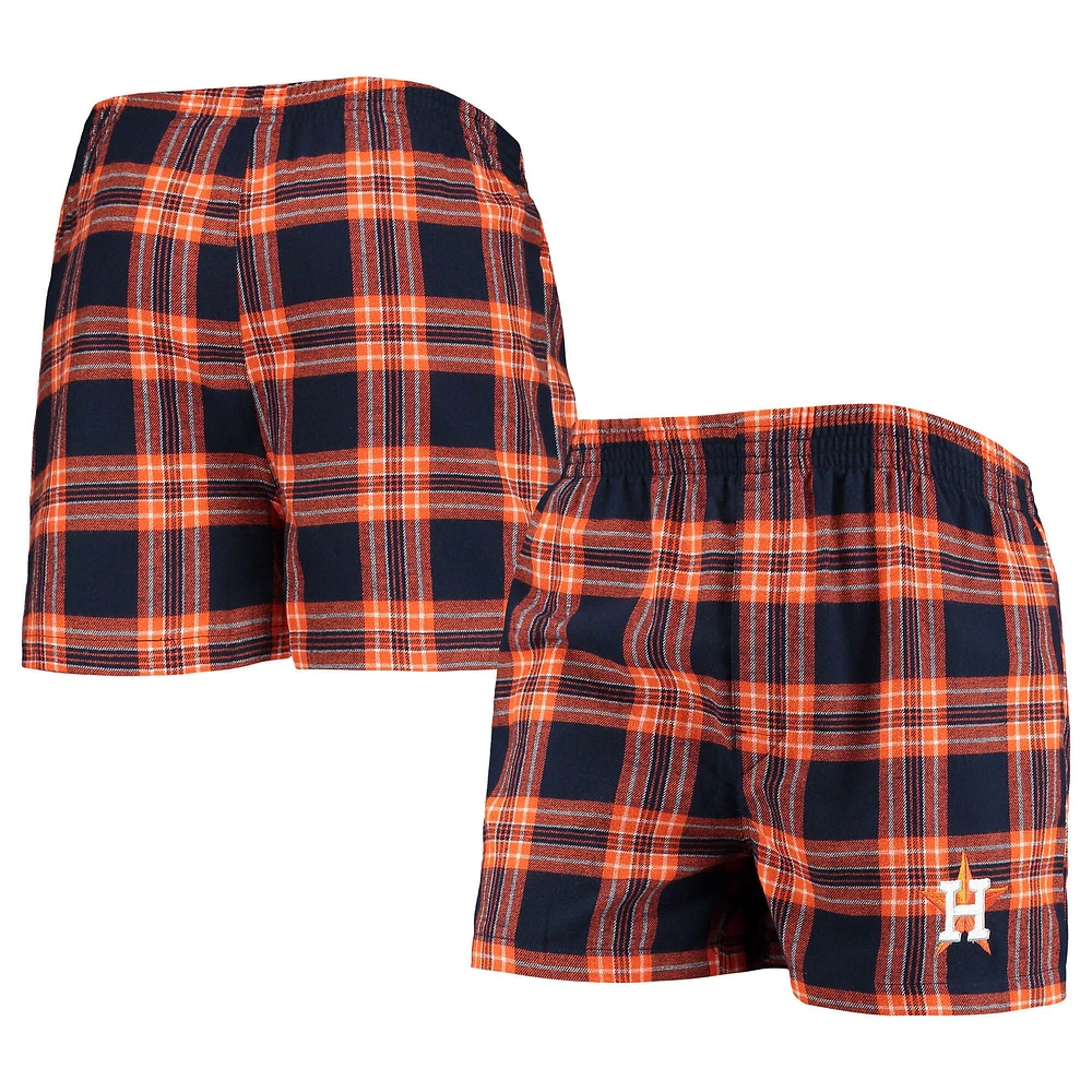 Boxer en flanelle à emporter Houston Astros de Concepts Sport pour homme, bleu marine/orange