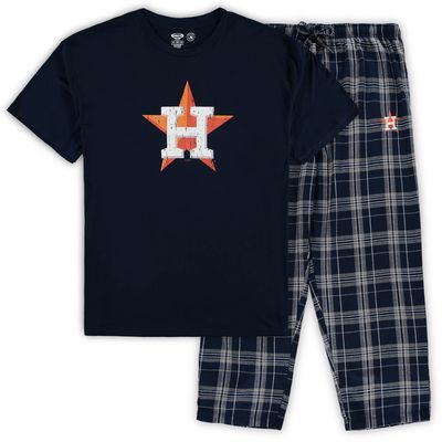 Men's Concepts Sport Navy/Red Houston Astros Big & Tall T-Shirt Flannel Pants Set