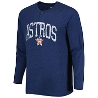 Concepts Sport - T-shirt Henley à manches longues et raglan Houston Astros Inertia pour homme, bleu marine