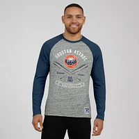 Men's Darius Rucker Collection by Fanatics  Heather Gray Houston Astros Raw Edge Raglan Long Sleeve Baseball T-Shirt