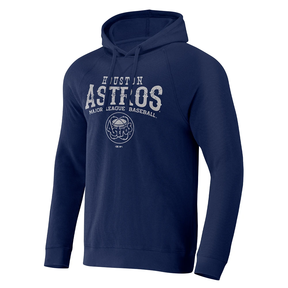 Men's Darius Rucker Collection by Fanatics  Navy Houston Astros Waffle-Knit Raglan Pullover Hoodie