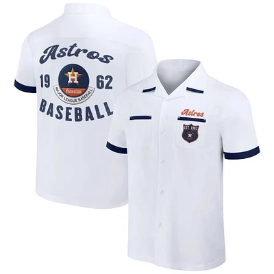 Men's Darius Rucker Collection by Fanatics  White Houston Astros Bowling Button-Up Shirt