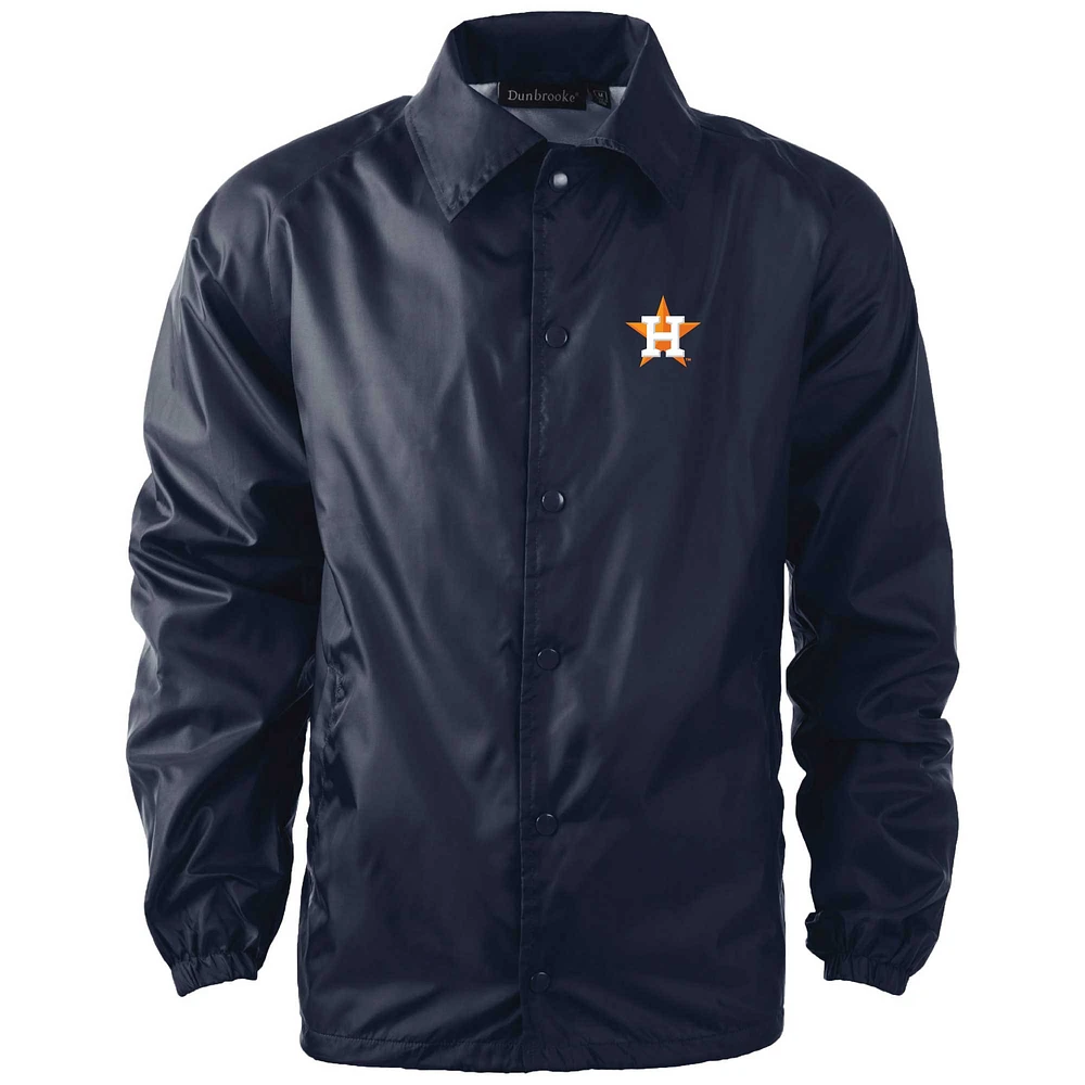 Men's Dunbrooke  Navy Houston Astros Coach's Raglan Full-Snap Windbreaker Jacket