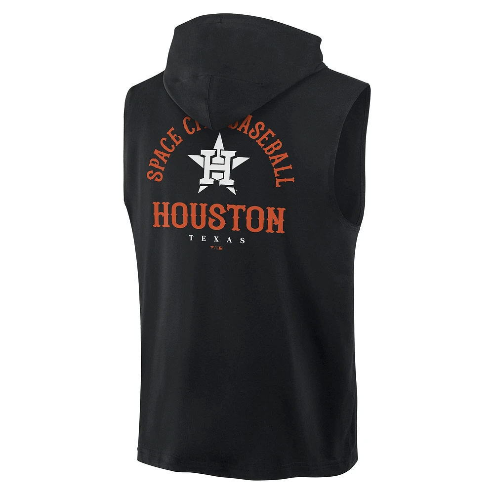 Sweat à capuche sans manches Fire Speed ​​des Astros de Houston pour homme, noir, Fanatics