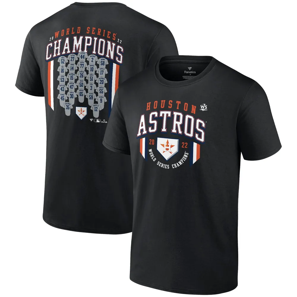 Lids Houston Astros Fanatics Branded 2022 World Series Champions Roster  Jersey T-Shirt - Black