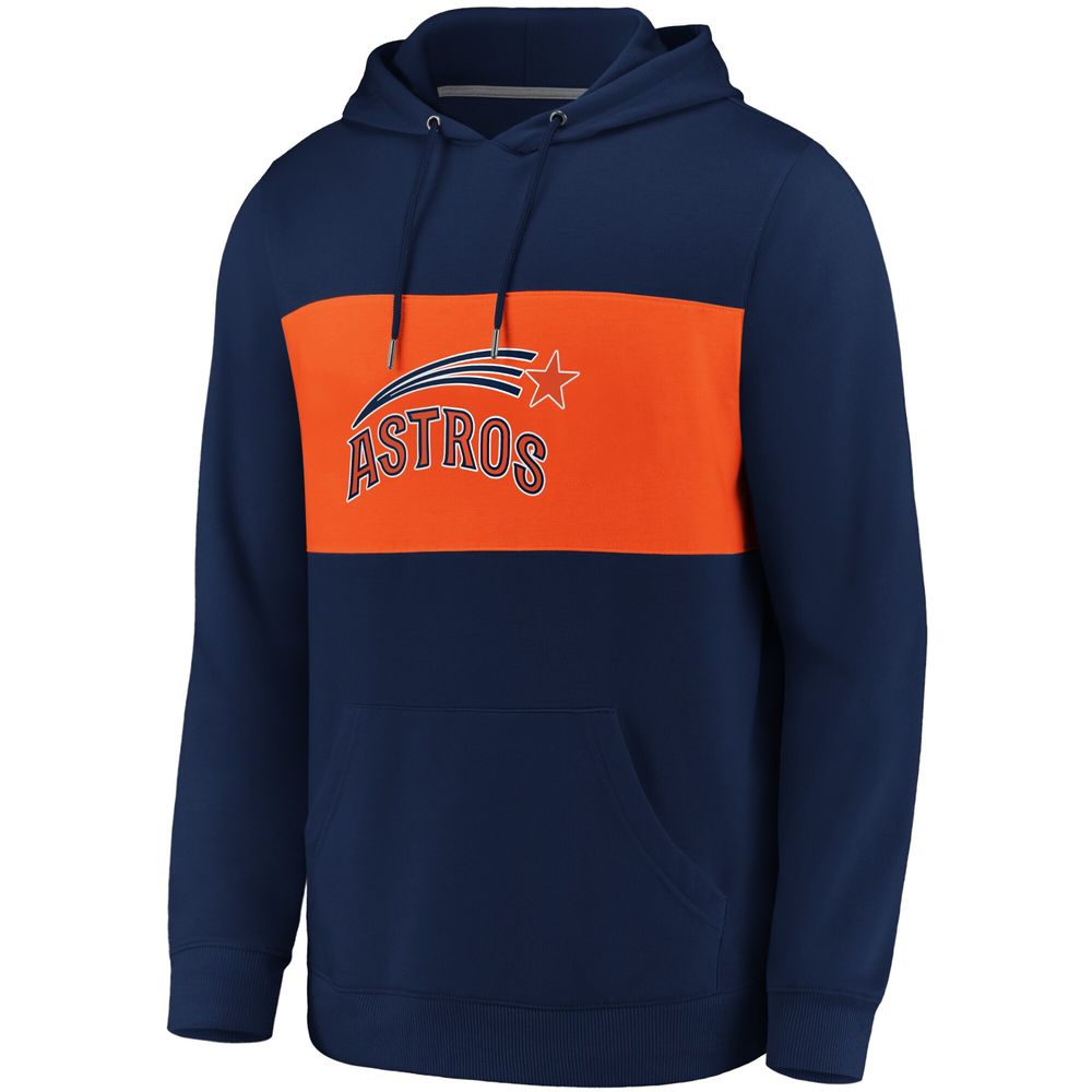 Fanatics Branded Men's Fanatics Branded Navy/Orange Houston Astros True  Classics Faux Cashmere Tri-Blend - Pullover Hoodie