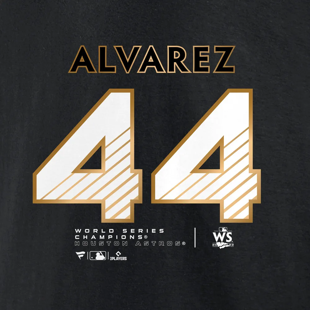 Men's Fanatics Branded Yordan Alvarez Black Houston Astros 2022 World  Series Champions Name & Number Big & Tall T-Shirt