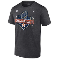 Fanatics Charcoal Houston Astros Champions de la Série mondiale 2022 pour hommes - T-shirt des vestiaires