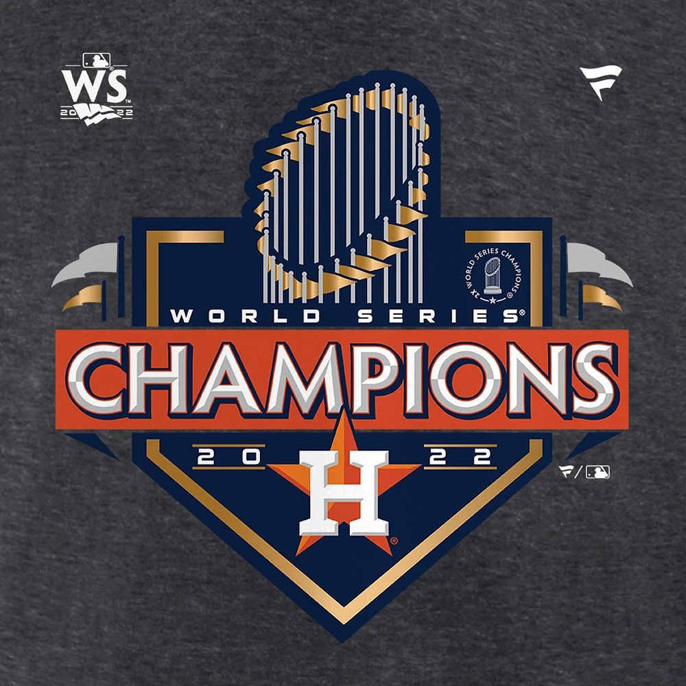 Fanatics Charcoal Houston Astros Champions de la Série mondiale 2022 pour hommes - T-shirt des vestiaires