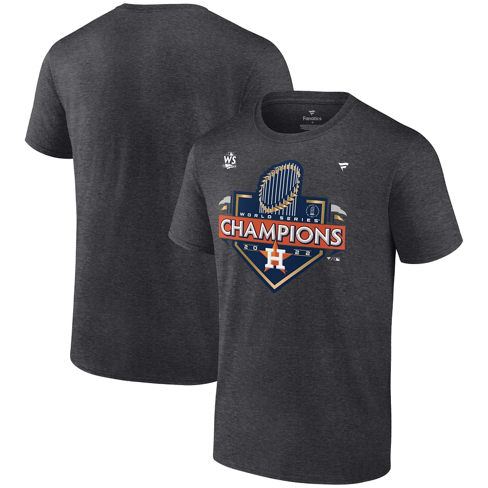 Fanatics Charcoal Houston Astros Champions de la Série mondiale 2022 pour hommes - T-shirt des vestiaires