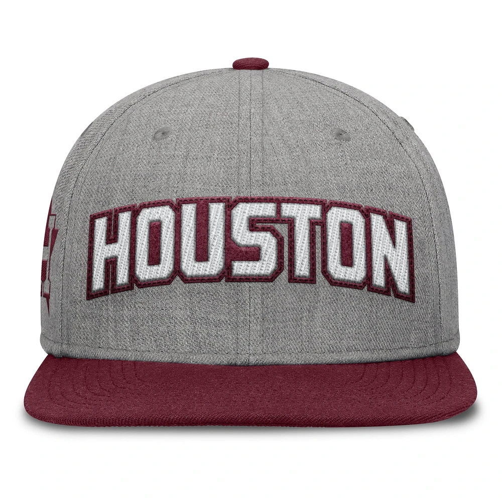 Casquette snapback en feutre à point de chaînette Fanatics gris/marron pour homme des Astros de Houston Elements