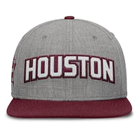 Men's Fanatics Gray/Maroon Houston Astros Elements Felt Chainstitch Snapback Hat