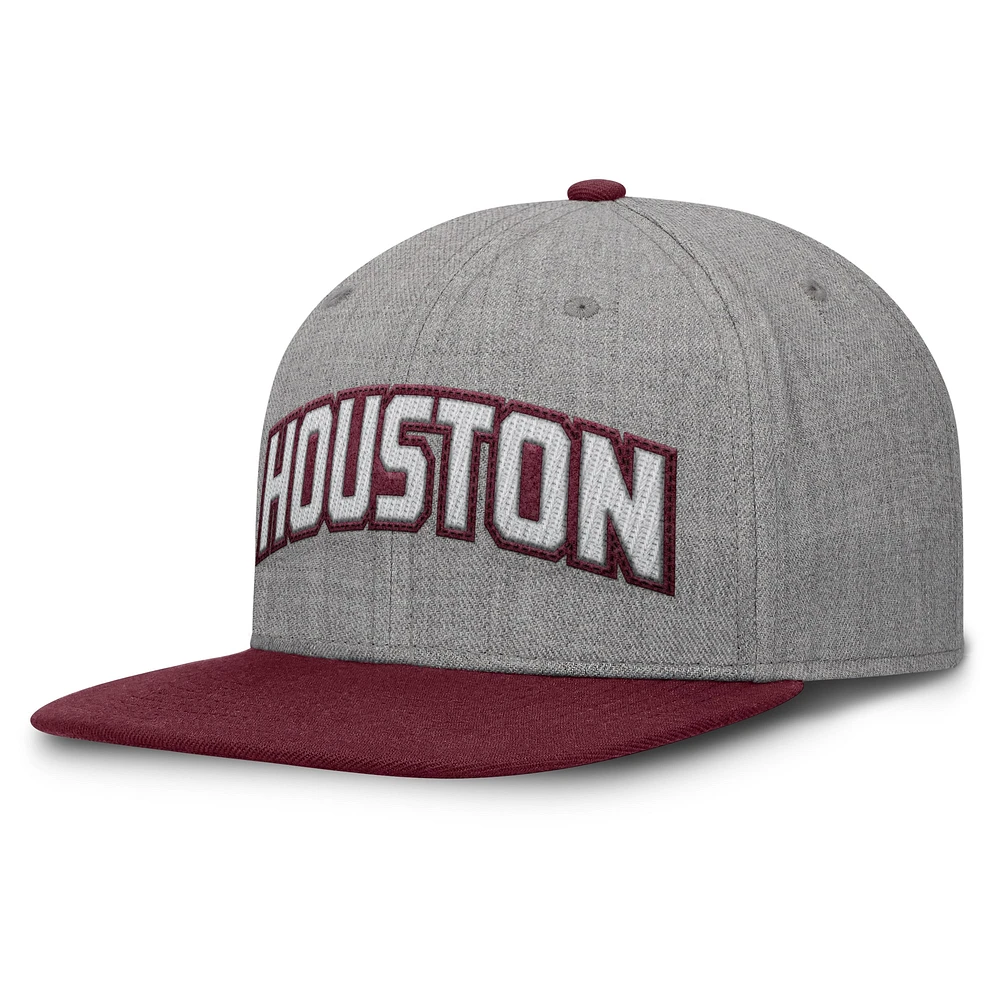 Casquette snapback en feutre à point de chaînette Fanatics gris/marron pour homme des Astros de Houston Elements