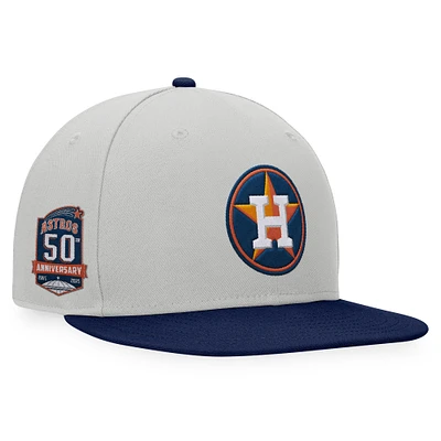 Casquette snapback bicolore Fanatics gris/bleu marine Houston Astros Glory Days pour hommes