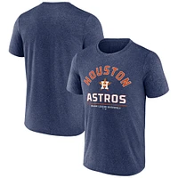 T-shirt Fanatics Heather Navy pour homme avec logo avant et centre des Astros de Houston