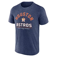 T-shirt Fanatics Heather Navy pour homme avec logo avant et centre des Astros de Houston