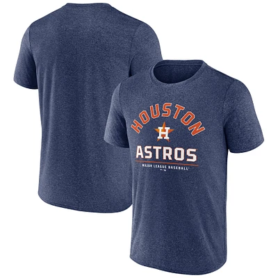 T-shirt Fanatics Heather Navy pour homme avec logo avant et centre des Astros de Houston