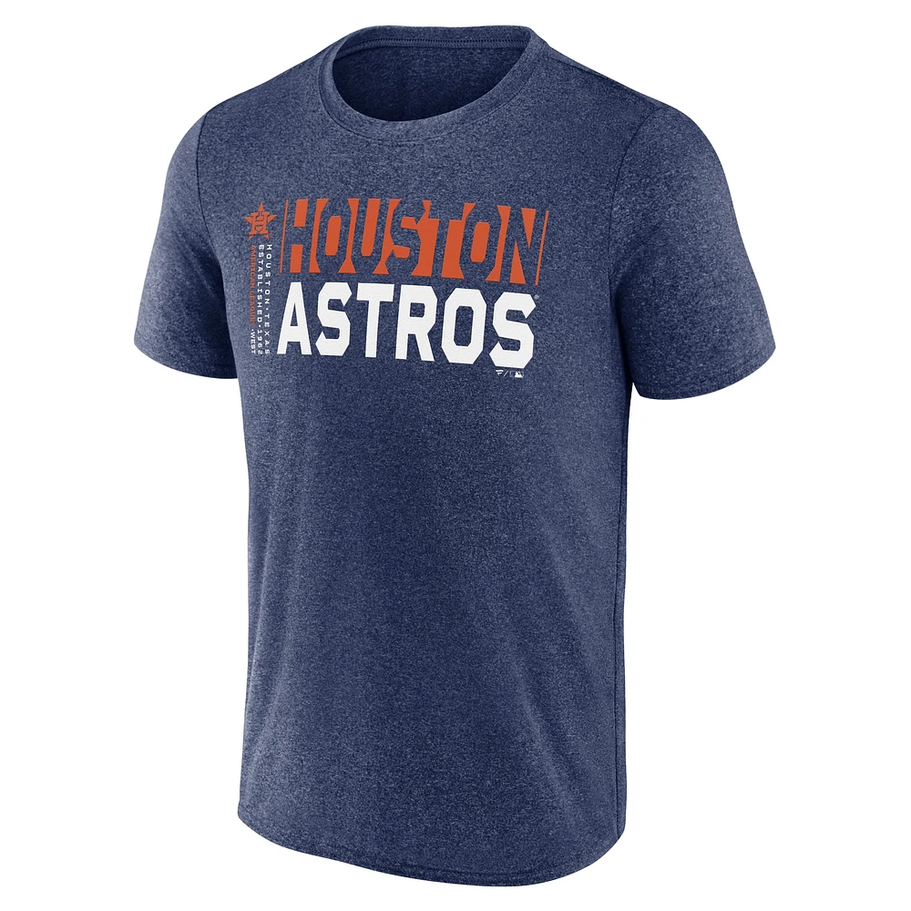Men's Fanatics  Heather Navy Houston Astros Fundamentals Shoot For The Sky T-Shirt