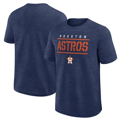 T-shirt Fanatics bleu marine chiné pour homme, modèle haut de gamme des Astros Houston
