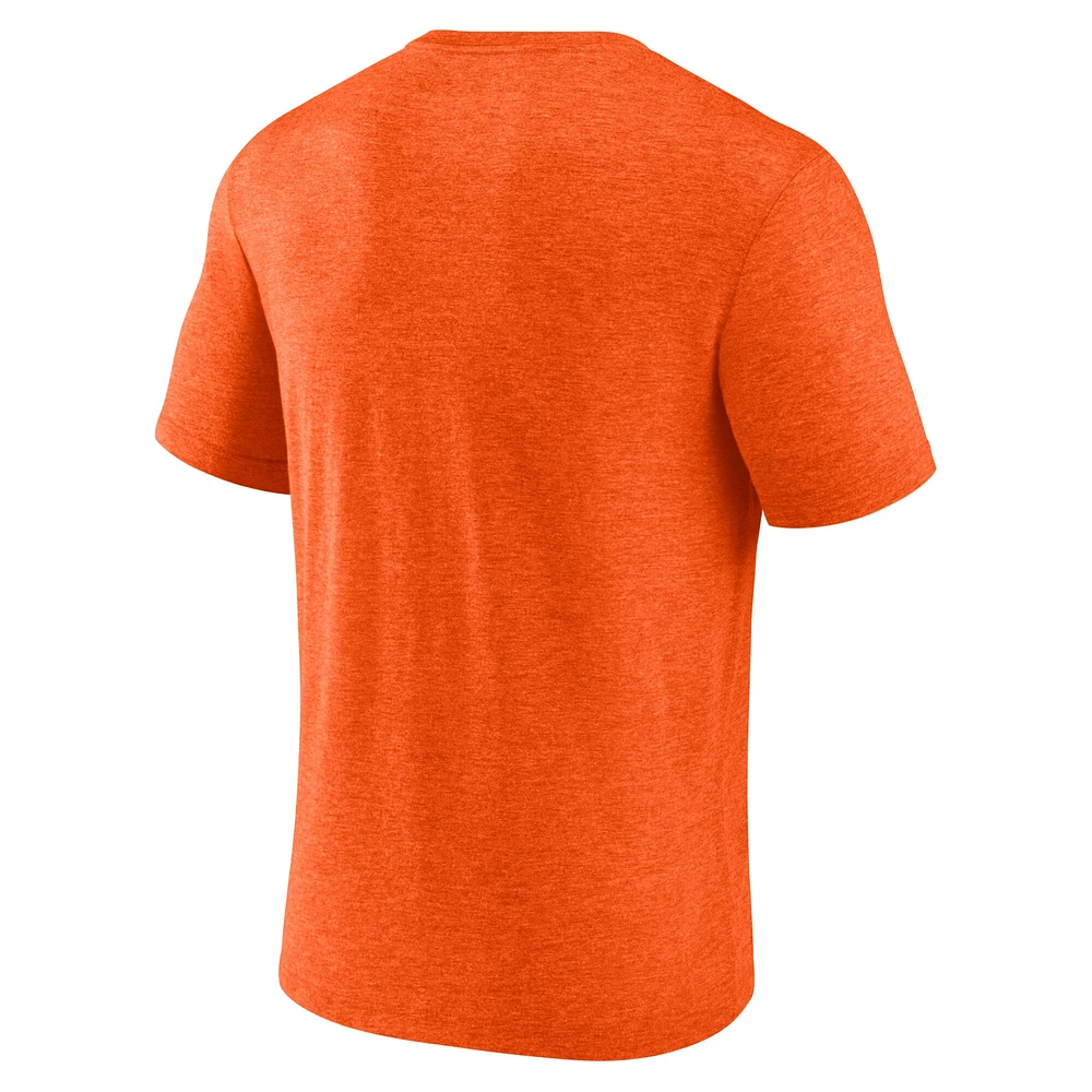 Men's Fanatics Heather Orange Houston Astros Home Team Tri-Blend T-Shirt