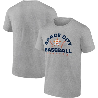 T-shirt emblématique Go for Two des Houston Astros Fanatics gris chiné pour hommes