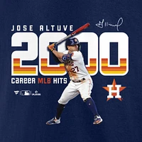 T-shirt Fanatics Jose Altuve pour hommes, bleu marine, Houston Astros 2 000 succès en carrière