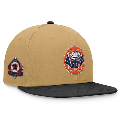 Casquette ajustée bicolore Fanatics kaki/noir Houston Astros Heritage pour hommes