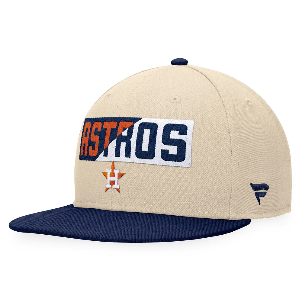 Men's Fanatics Khaki/Navy Houston Astros Cycle Snapback Hat