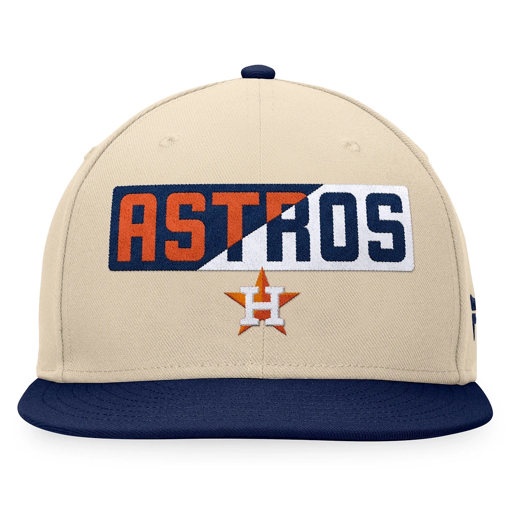 Casquette Snapback Houston Astros Cycle Fanatics kaki/bleu marine pour hommes