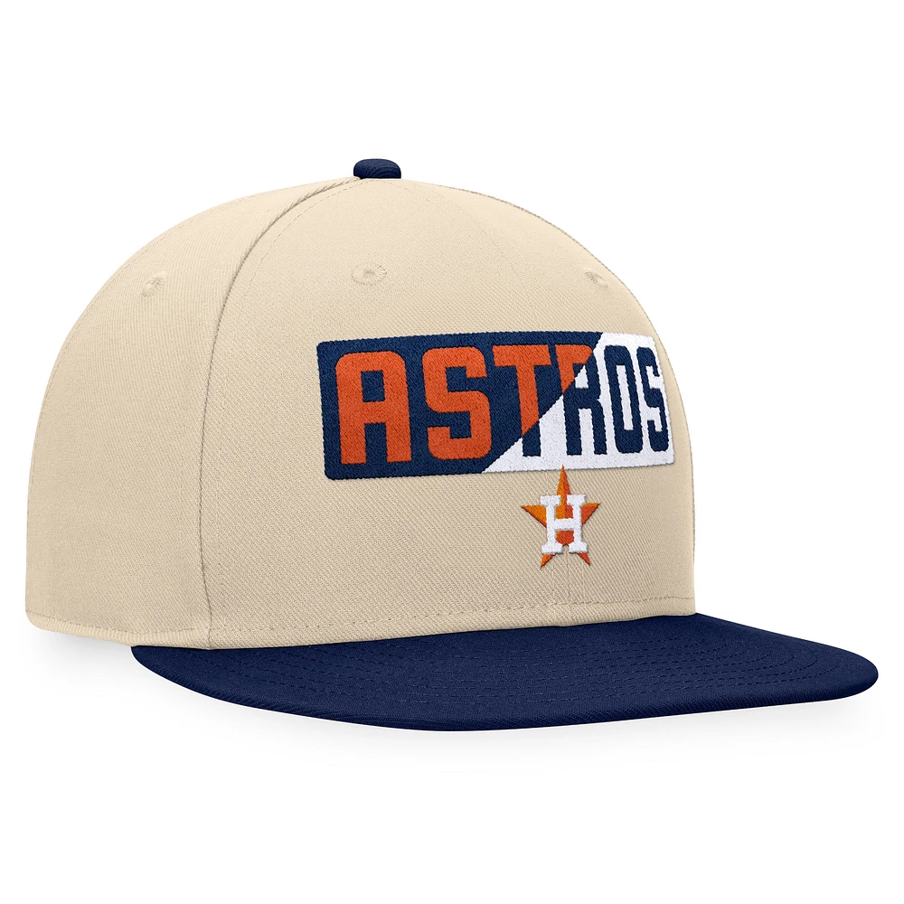 Casquette Snapback Houston Astros Cycle Fanatics kaki/bleu marine pour hommes