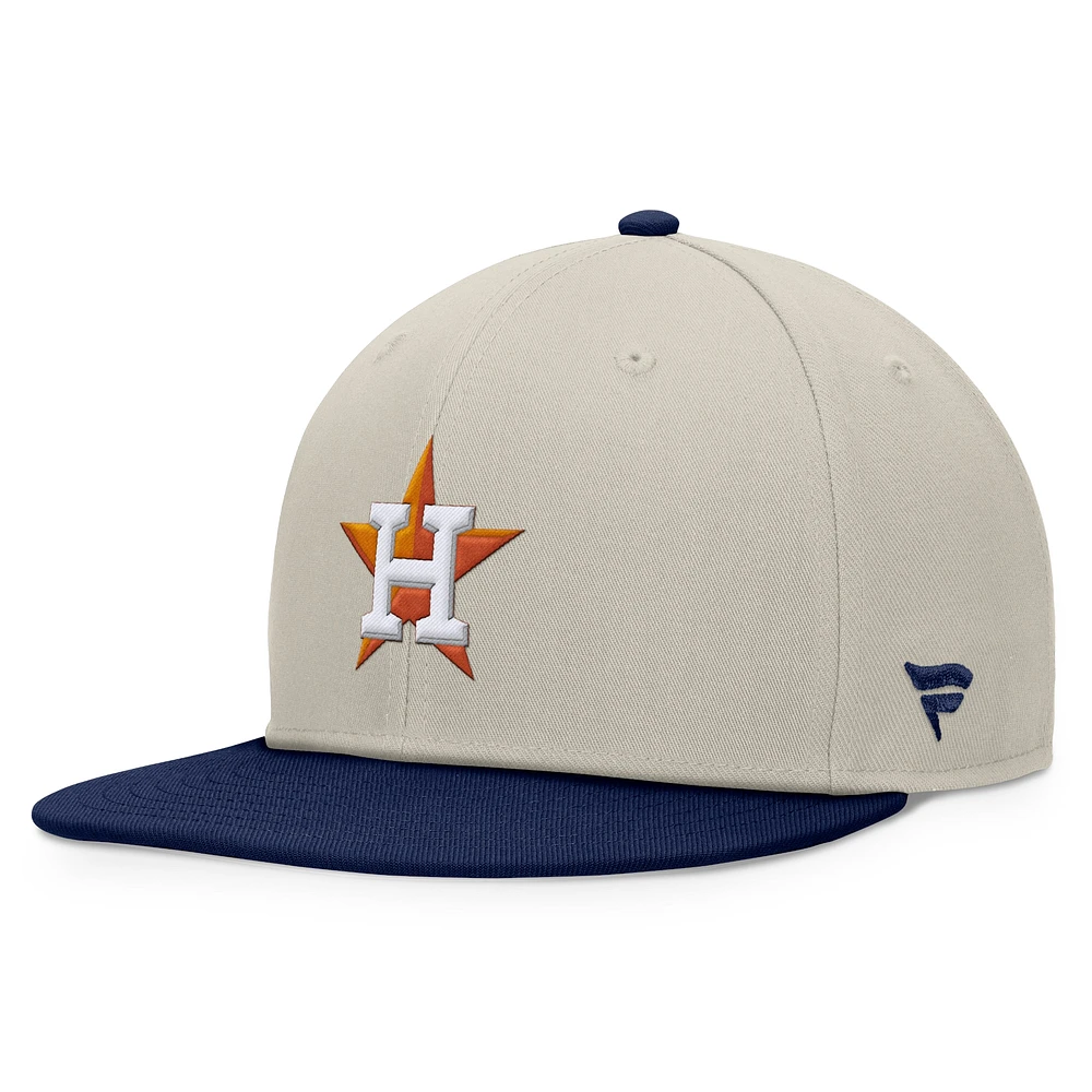 Men's Fanatics Khaki/Navy Houston Astros Team Two-Tone Snapback Hat