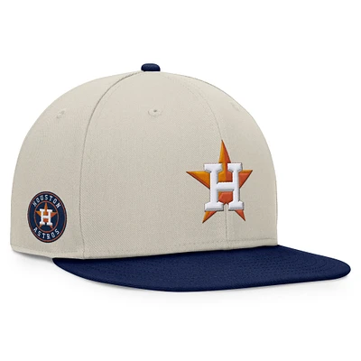 Casquette Snapback bicolore Fanatics kaki/bleu marine Houston Astros Team pour hommes