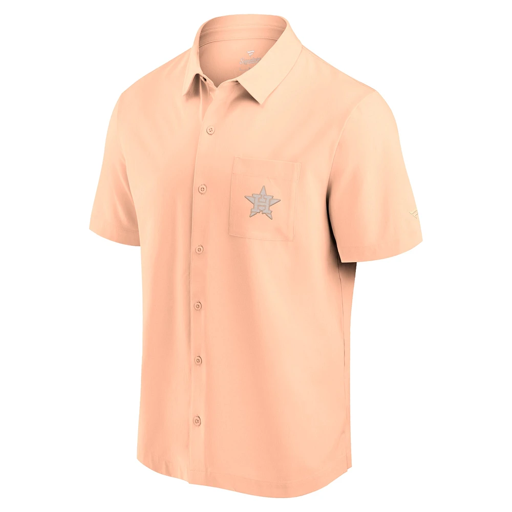 Chemise boutonnée rose clair Fanatics Houston Astros Front Office pour hommes