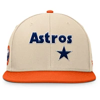 Men's Fanatics Natural/Orange Houston Astros Cooperstown Collection Bounder Snapback Hat