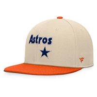 Men's Fanatics Natural/Orange Houston Astros Cooperstown Collection Bounder Snapback Hat