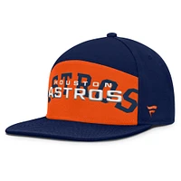 Casquette Snapback Fanatics pour homme bleu marine/orange Houston Astros Clubhouse Splitter