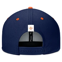 Casquette Snapback Fanatics bleu marine/orange Houston Astros Fundamental Bold pour hommes