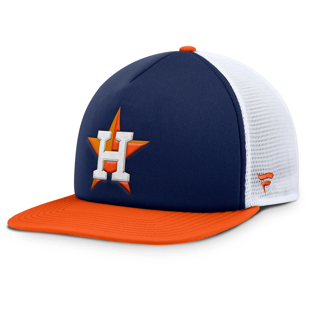 Casquette snapback en mousse fondamentale pour hommes Fanatics bleu marine/blanc Houston Astros Fundamental