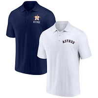 Ensemble de deux polos Fanatics pour hommes bleu marine/blanc Houston Astros avec logo Lockup