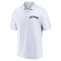 Ensemble de deux polos Fanatics pour hommes bleu marine/blanc Houston Astros avec logo Lockup