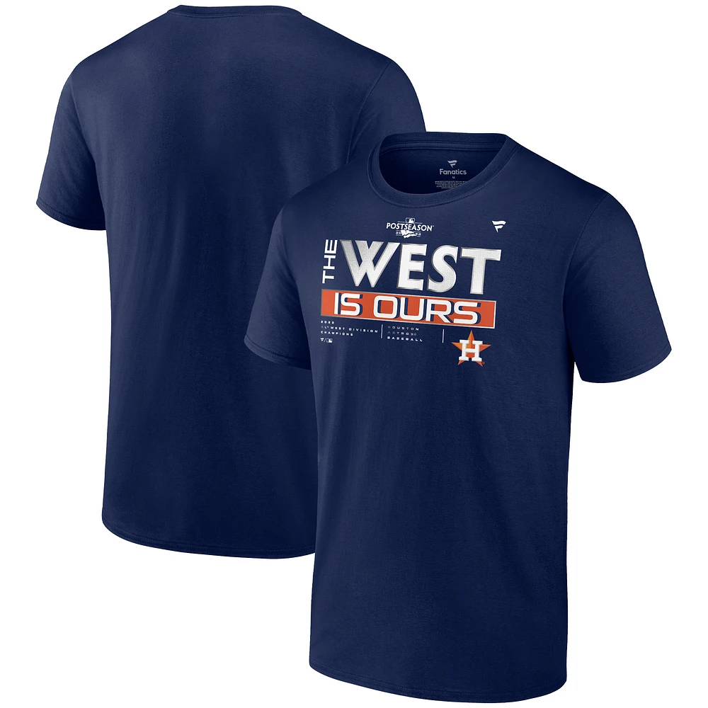 T-shirt de vestiaire Fanatics Navy Houston Astros 2022 AL West Division Champions pour hommes