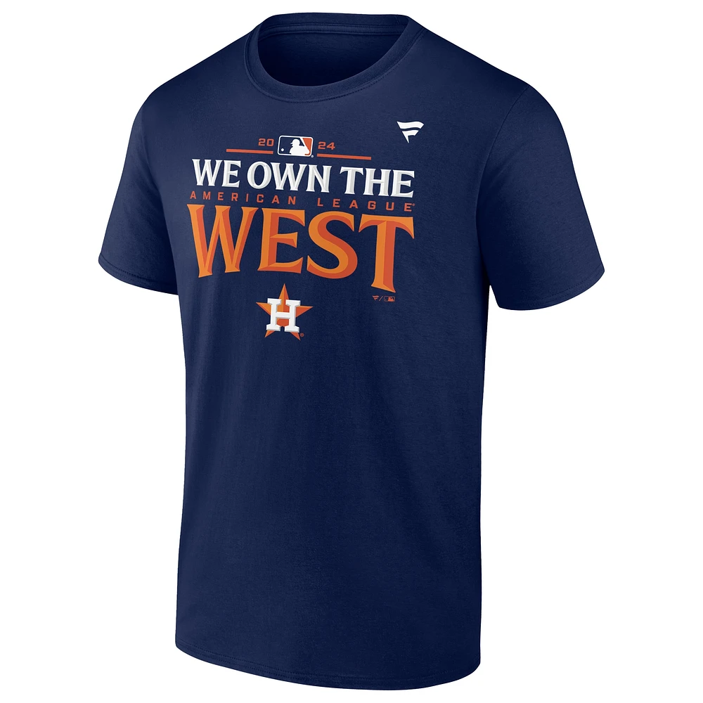 T-shirt Fanatics Navy Houston Astros 2024 AL West Division Champions Big & Tall pour hommes