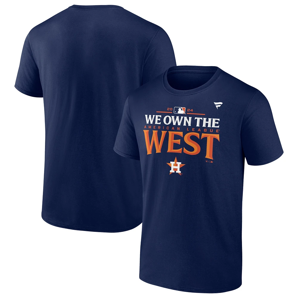 T-shirt Fanatics Navy Houston Astros 2024 AL West Division Champions Big & Tall pour hommes