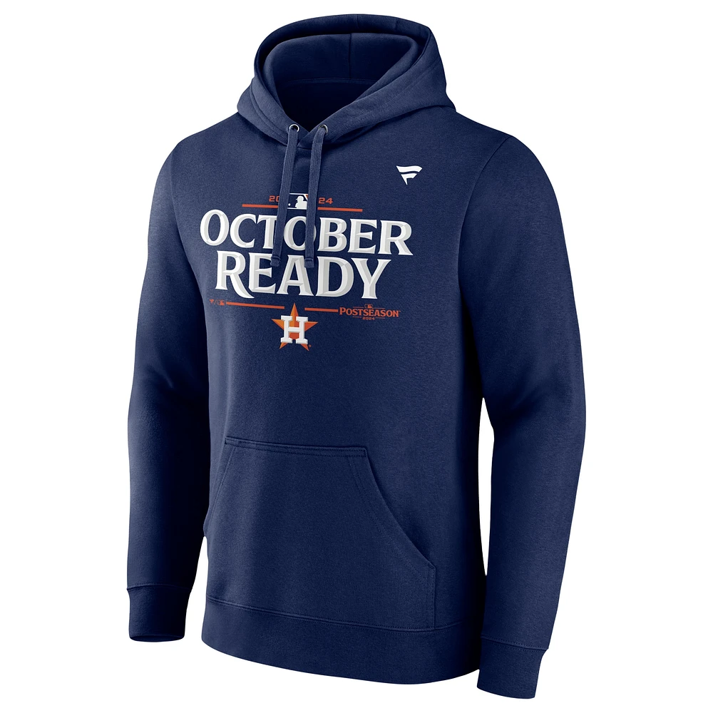 Men's Fanatics Navy Houston Astros 2024 MLB Postseason Locker Room Pullover Hoodie