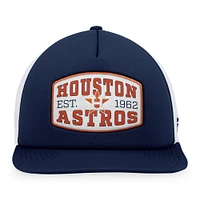 Casquette Snapback de camionneur avec patch en mousse sur le devant en mousse des Houston Astros Fanatics pour hommes, bleu marine