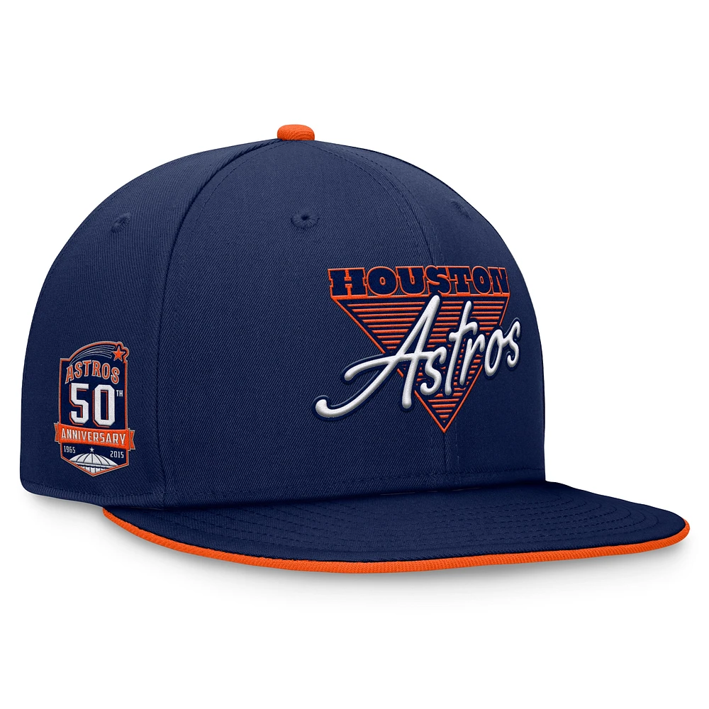 Men's Fanatics Navy Houston Astros Fundamental Tri-Script Fitted Hat